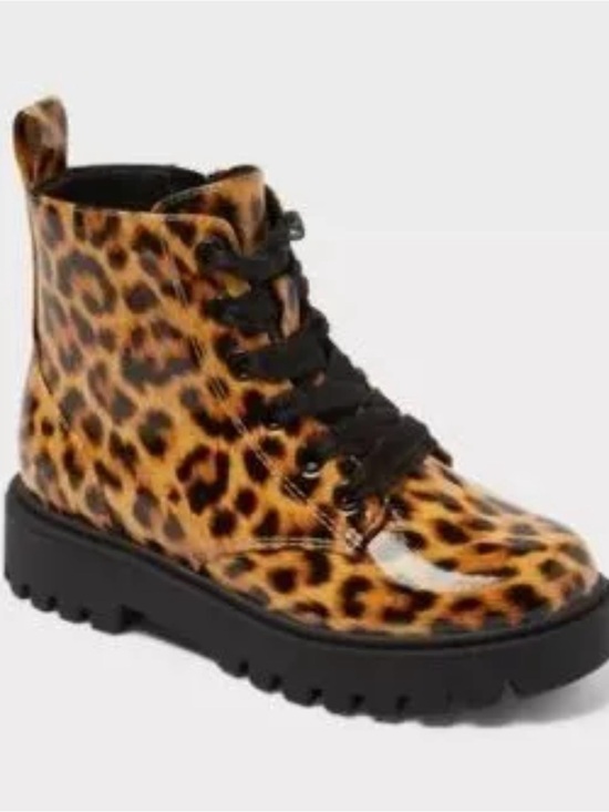 art class Other - Art Class Girls Leopard Print Combat Boots Size 1 Chunky Lug Sole NWT